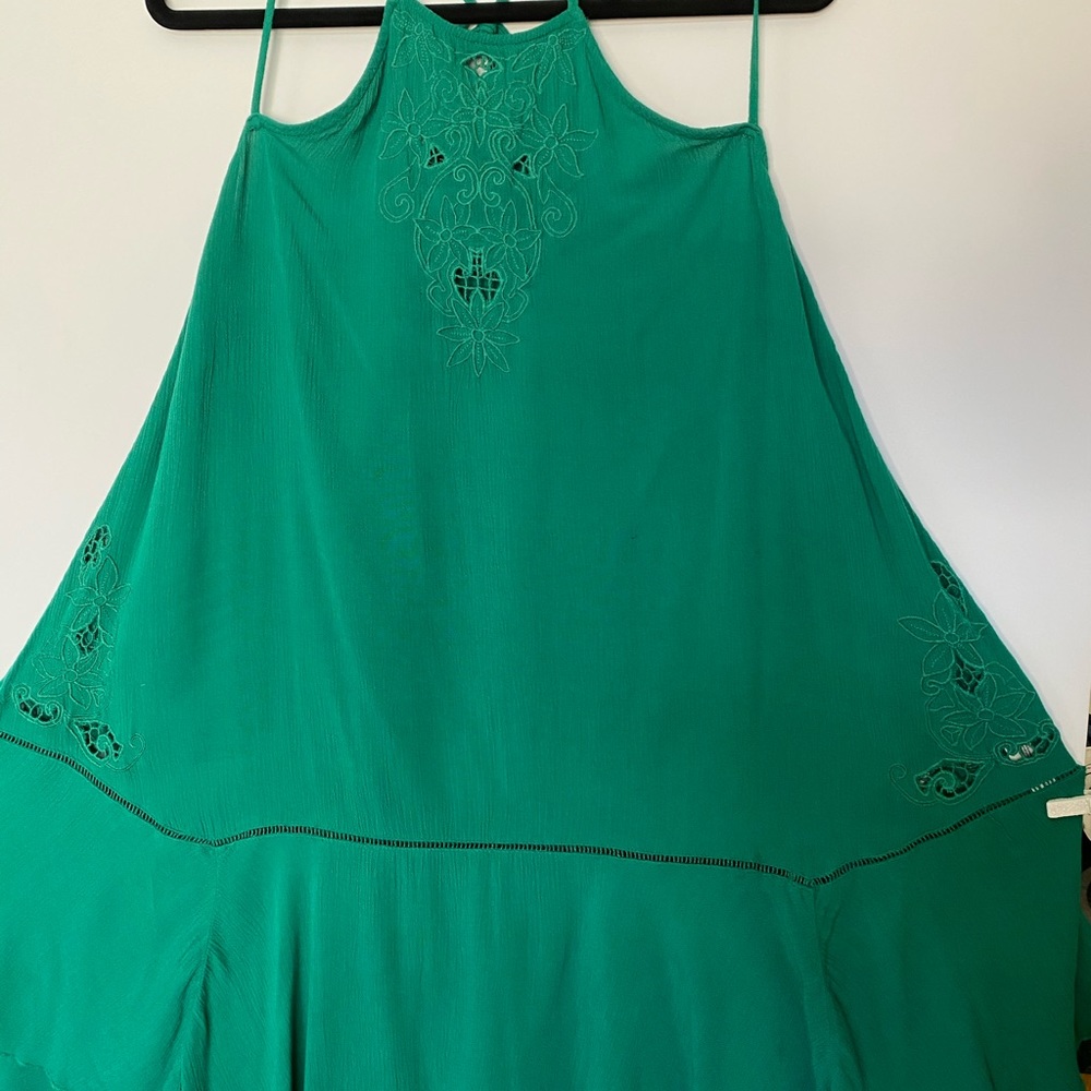 Free people green slip dress